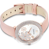 Swarovski Crystal Frost White Dial Pink Leather Strap Watch for Women - 5519223