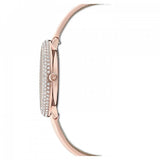 Swarovski Crystal Frost White Dial Pink Leather Strap Watch for Women - 5519223