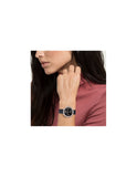 Swarovski Crystal Frost Black Dial Black Leather Strap Watch for Women - 5484058