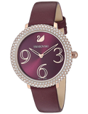 Swarovski Crystal Frost Red Dial Red Leather Strap Watch for Women - 5484064