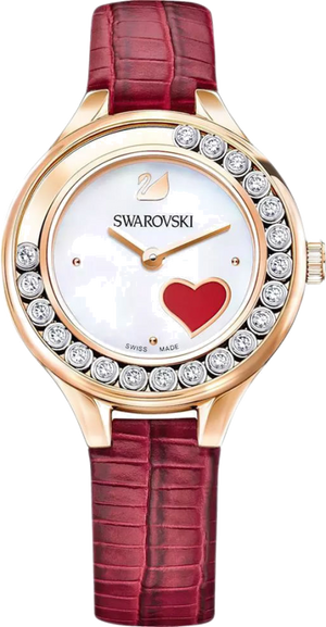 Swarovski Lovely Crystals Analog White Dial Red Leather Strap Watch for Women - 5297584