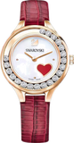 Swarovski Lovely Crystals Analog White Dial Red Leather Strap Watch for Women - 5297584