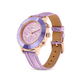 Swarovski Octea Lux Chrono Purple Dial Purple Leather Strap Watch 