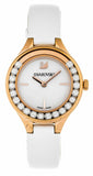 Swarovski Lovely Crystals Mother of Pearl Dial White Leather Strap Watch for Women - 5242904