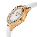 Swarovski Lovely Crystals Mother of Pearl Dial White Leather Strap Watch for Women - 5242904