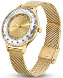 Swarovski Octea Nova Analog Gold Dial Gold Mesh Strap Watch for Women - 5649993