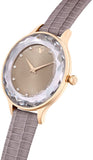 Swarovski Octea Nova Beige Dial Grey Leather Strap Watch for Women - 5649999