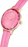 Swarovski Octea Nova Pink Dial Pink Leather Strap Watch for Women - 5650030