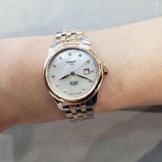 Tissot Le Locle Automatic Diamonds Mother of Pearl White Dial Two Tone Steel Strap Watch For Women - T006.207.22.116.00