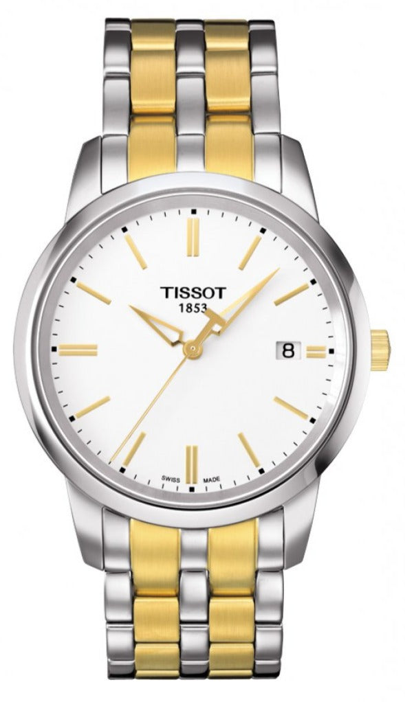 ✨Reloj Tissot Classic Dream en acero bicolor dorado, T1434103302100.