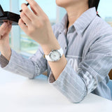 Tissot Couturier Jam Tangan Wanita Tali Kulit Putih Dial Perak untuk Wanita - T035.210.16.011.00
