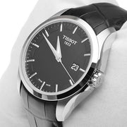Tissot T Trend Couturier Black Dial Black Leather Strap Watch For Women - T035.210.16.051.00