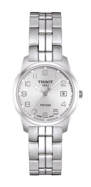 Tissot T Classic PR100 Silver Dial Silver Steel Strap Watch For Women - T049.210.11.032.00