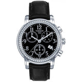 Tissot Dressport Diamonds Black Dial Black Leather Strap Watch for Women - T050.217.16.057.01