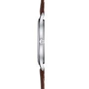 Tissot T Classic Tradition 5.5 Quartz White Dial Brown Leather Strap Watch For Men - T063.409.16.018.00