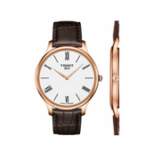 Tissot Tradition 5.5 White Dial Brown Leather Strap Watch for Men - T063.409.36.018.00