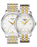 Tissot T Classic Tradition White Dial Two Tone Mesh Bracelet Watch for Women - T063.210.22.037.00