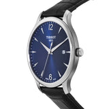 Tissot T Classic Tradition Jam Tangan Tali Kulit Hitam Dial Biru Untuk Pria - T063.610.16.047.00