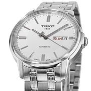 Tissot Automatics III Day Date White Dial Silver Steel Strap Watch For Men - T065.430.11.031.00