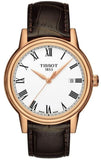 Tissot T Classic Carson Jam Tangan Tali Kulit Coklat Dial Putih Untuk Pria - T085.410.36.013.00