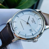 Tissot Luxury Powermatic 80 Silver Dial Brown Leather Strap Watch Untuk Pria - T086.407.16.031.00