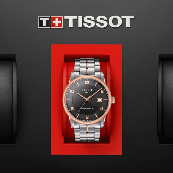 Tissot T Classic Luxury Powermatic 80 Black Dial Silver Steel