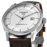 Tissot Luxury Powermatic 80 Silver Dial Brown Leather Strap Watch Untuk Pria - T086.407.16.031.00
