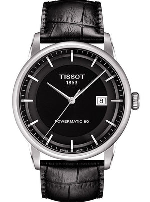 Tissot T Classic Luxury Black Dial Black Leather Strap Watch For Men - T086.407.16.051.00