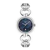 Tissot T Lady Flamingo Blue Mother of Pearl Dial Silver Steel Strap Watch for Women - T094.210.11.126.00