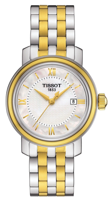 Tissot T Classic Bridgeport Silver Dial Two Tone Mesh Gelang Jam Tangan Untuk Pria - T097.410.22.038.00