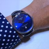 Tissot Chemin Des Tourelles Powermatic 80 Blue Dial Blue Leather Strap Watch for Men - T099.407.16.047.00