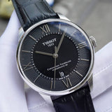 Jam Tangan Pria Tissot Chemin Des Tourelles Powermatic 80 Black Dial Black Leather Strap - T099.407.16.058.00