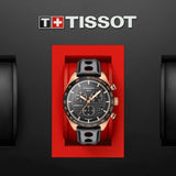 Tissot PRS 516 Chronograph Black Dial Jam Tangan Tali Kulit Hitam Untuk Pria - T100.417.36.051.00