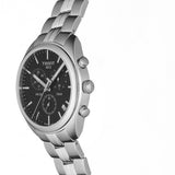 Tissot T Classic PR 100 Chronograph Black Dial Silver Steel Strap Watch for Men - T101.417.11.051.00