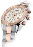 Tissot PR 100 Sport Chic Chronograph Diamonds Mother of Pearl Dial Two Tone Steel Strap Watch for Women - T101.917.22.116.00