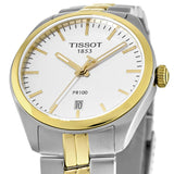 Tissot T Classic PR 100 White Dial Two Tone Steel Strap Watch for Men - T101.410.22.031.00