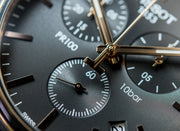 Tissot T Classic PR 100 Chronograph Anthracite Black Dial Black Mesh Bracelet Watch For Men - T101.417.23.061.00