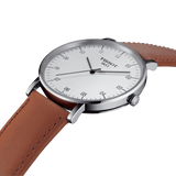 Tissot T Classic Everytime Jam Tangan Tali Kulit Coklat Dial Putih Besar Untuk Pria - T109.610.16.037.00