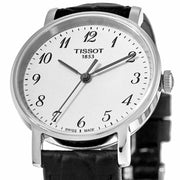 Tissot Everytime Small White Dial Black Leather Strap Watch For Women - T109.210.16.032.00