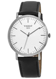 Tissot T Classic Everytime Jam Tangan Tali Kulit Hitam Dial Putih Besar Untuk Pria - T109.610.16.031.00