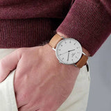 Tissot T Classic Everytime Jam Tangan Tali Kulit Coklat Dial Putih Besar Untuk Pria - T109.610.16.037.00