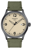 Tissot T Sport Chrono XL Beige Dial Khakhi Green Nylon Strap Watch for Men - T116.617.33.267.00