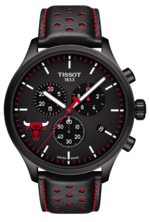 Tissot T Sport Chrono XL NBA Teams Special Chicago Bulls Edition Black Dial Black Leather Strap Watch for Men - T116.617.36.051.00