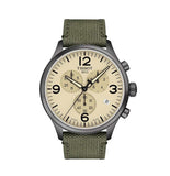 Tissot T Sport Chrono XL Beige Dial Green Nylon Strap Watch for Men - T116.617.37.267.00