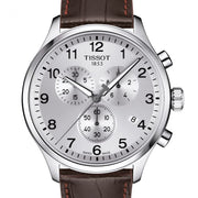 Tissot Chrono XL Silver Dial Brown Leather Strap Watch For Men - T116.617.16.037.00