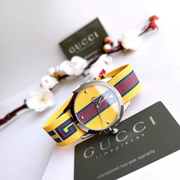 Gucci G Timeless Quartz Yellow & Purple Dial Yellow & Purple NATO Strap Watch For Men - YA1264069