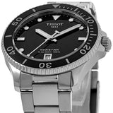 Tissot Seastar 1000 Lady Quartz Black Dial Silver Steel Strap Watch for Women - T120.210.11.051.00