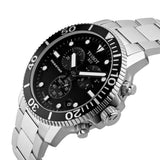 ティソ シースター 1000 クロノグラフ ブラック ダイヤル シルバー スチール ストラップ 腕時計 メンズ - T120.417.11.051.00