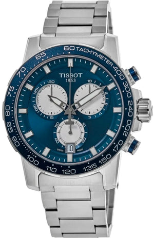 Tissot Supersport Chrono Blue Dial Silver Steel Strap Watch For Men - T125.617.11.041.00