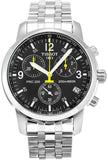 Tissot T Sport PRC200 Chronograph Black Dial Silver Steel Strap Jam Tangan untuk Pria - T17.1.586.52